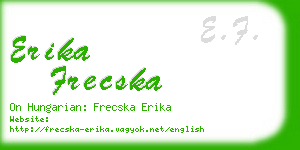 erika frecska business card